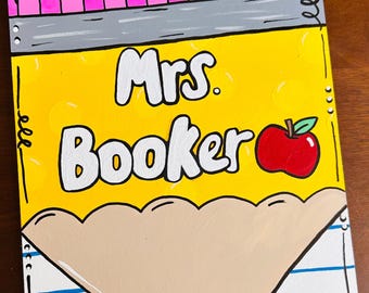 Handpainted Clipboard: Teacher Apple Design, Customized School Supplies