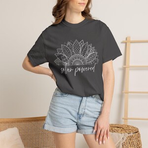 Sunflower Mandala shirt | floral graphic, script text