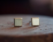 5mm unisex geometric studs. Recycled sterling silver square faceted post earrings.