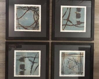 Caroline Ashton Visions Abstract Framed Print Set, Contemporary Wall Art