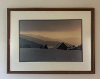Carl R. Sams II Signed Winter Barn Landscape Photograph, Limited Edition Fine Art Print