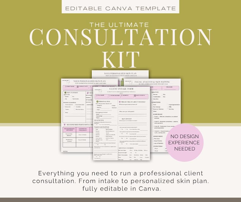 Editable Esthetician Client Intake Form Bundle, Skin Consultation Kit ...