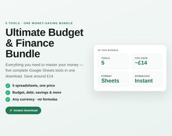 Budget Spreadsheet Bundle, Monthly and Annual Planners with Debt and Savings Trackers