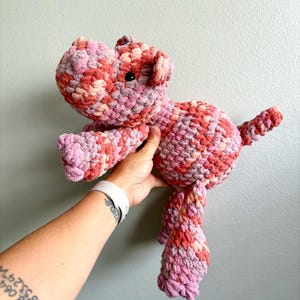 Hippo Stuffed Animal | Crochet Hippo | Handmade Toy | Baby Gift | Gift for Kids