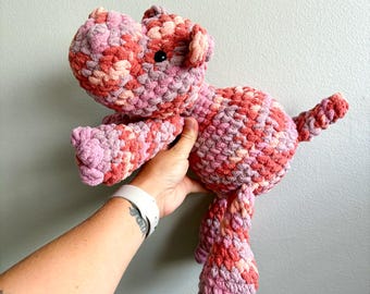 Crochet Hippo Stuffed Animal | Handmade Plush Toy | Birthday Gift