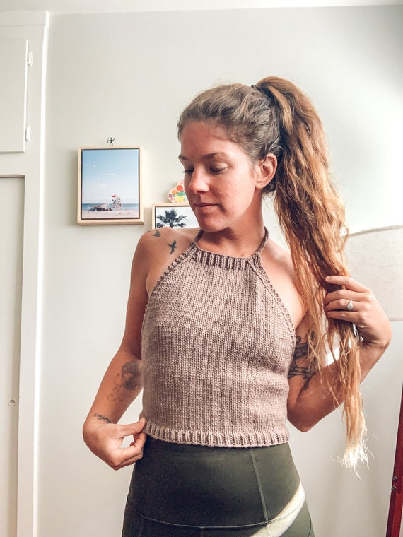 Tan knit cheap tank top
