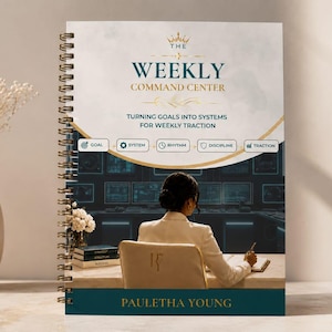 Weekly Command Center Planner, Leadership Goal Setting Productivity Journal (PDF Download)
