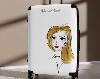 Suitcase Designed Luggage Illustrated Women's Suitcase for Travel Printed Suitcase With Lock Carry On Luggage Large, Medium, Small