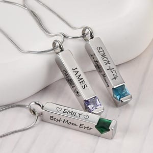 Personligt urnhalsband i rostfritt stål, graverat minnesmärke (människa och husdjur)