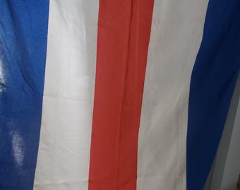 Bandera de señales náuticas vintage de gran tamaño auténtica de algodón y lino con letra C