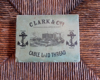 Vintage Nautical Clark & Co Thread  Box ,Advertising