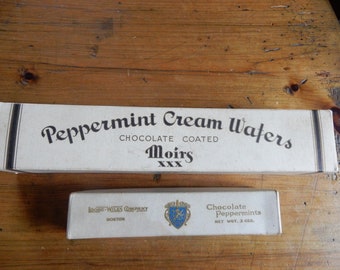 Two Vintage Candy Peppermints Advertising Boxes