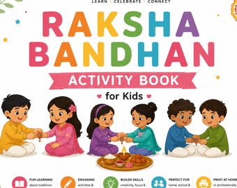 Raksha Bandhan Activity Book for Kids, Printable Rakhi Learning and Coloring Pages