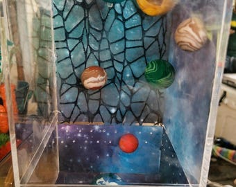 Space Themed Handmade Jumping Spider Enclosure | Decorative Spider Habitat | Triple Sealed Terrarium | Custom Spider Home | The Red Road