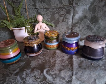 Five Intentions Collection, Reusable Resin Spell Jars, Harmony, Insight, Protection, Health, Manifestation