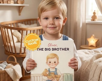 Personalized Big Brother Book, Custom Name New Big Brother Gift, Keepsake Story for Boys, Big Brother to Be, New Baby Sibling Present