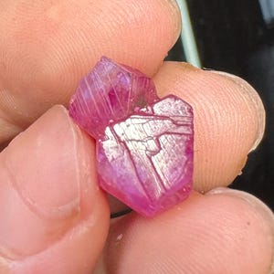 12.0ct Natural Raw Pink Ruby Twin Crystal Hexagonal Corundum Specimen Luc Yen