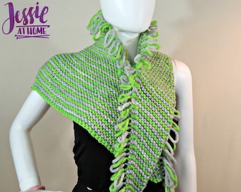 Fringed Wrap ~ Knit PATTERN PDF ONLY