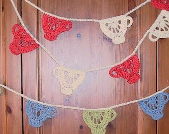 Tea Cup Applique/ Bunting Crochet Pattern