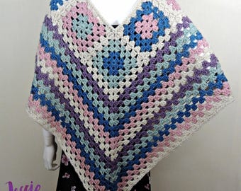 Granny Border Poncho - Crochet PATTERN PDF ONLY