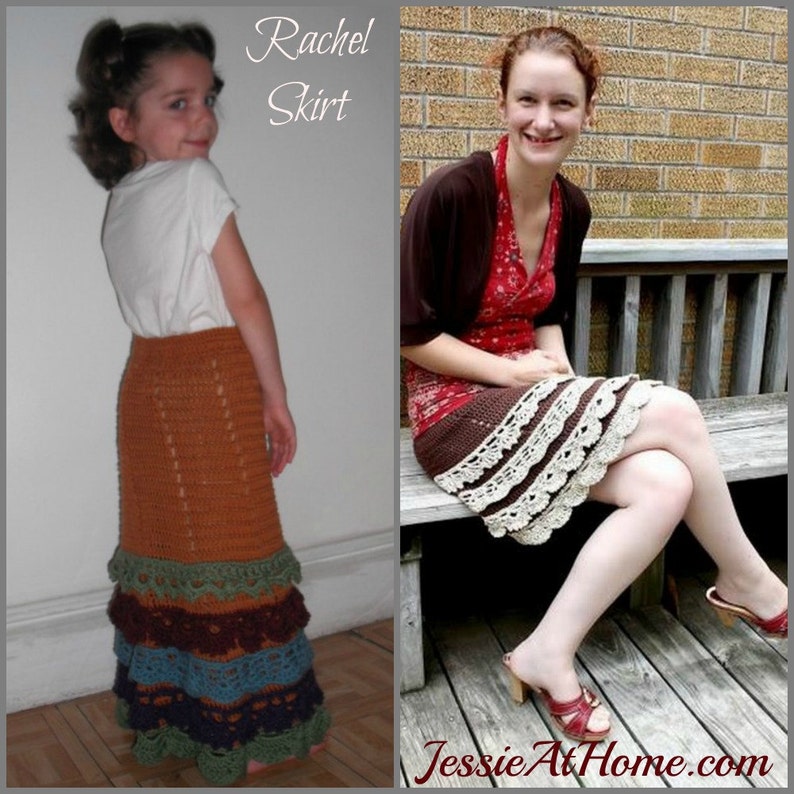 Rachel Crochet Pattern a flared crochet skirt with lace ruffled bottom image 1