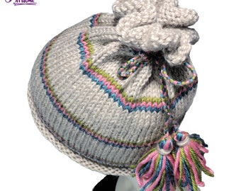 Roly Poly Hatty - gorro de tricô para iniciantes sem diminuições ou aumentos - PADRÃO DE MALHA SOMENTE PDF