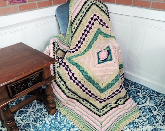 Janet's Garden Blanket - Crochet Blanket PATTERN PDF ONLY