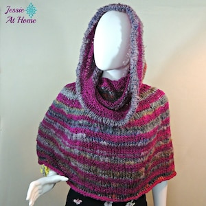 Magical Hooded Poncho Knit PATTERN PDF ONLY sizes S to 5x image 1