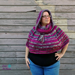 Magical Hooded Poncho Knit PATTERN PDF ONLY sizes S to 5x image 5