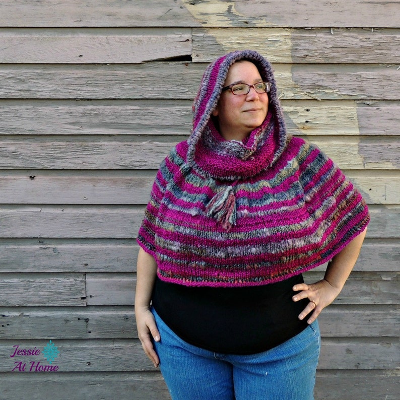 Magical Hooded Poncho Knit PATTERN PDF ONLY sizes S to 5x image 5