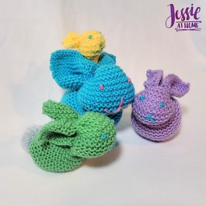Bunny Squared Knitting Pattern For 3D Toy - DK Yarn - Beginner Friendly - Pattern PDF