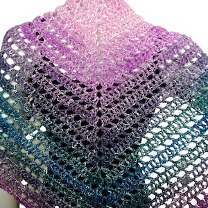 Crochet Shawl Pattern - Ball Of Ladders - Easy Aran Yarn - Teen To Adult - Seamless Top Down - Eyelets - PDF Pattern Only