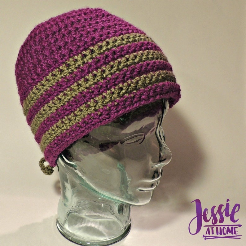 Laced Stripes Crochet Hat PATTERN PDF ONLY image 2