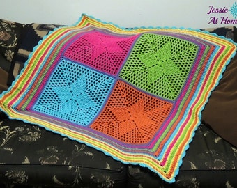 Four Points Star Blanket - Crochet PATTERN PDF ONLY