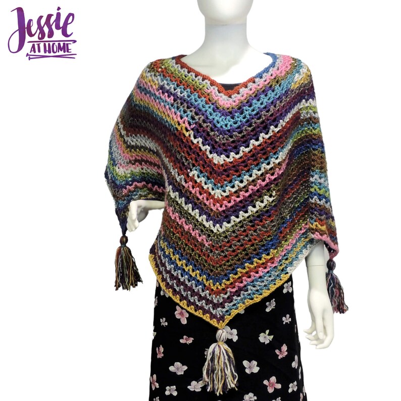 Download Square Poncho Crochet Pattern Handkerchief Hem Penny Poncho | Etsy