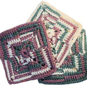 Quarter Till Two Square, Aran Weight, Afghan block, Crochet Pattern, Intermediate Crochet Pattern PDF