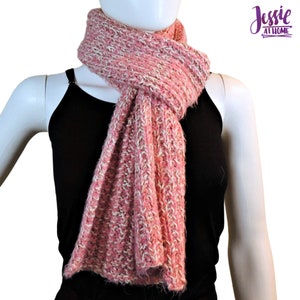 Easy Knitting Pattern Broken Rib Scarf DK Yarn Textured Design PDF