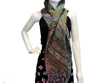 Johnny B Warm Scarf - Diagonal Knit Scarf - Unisex Scarf - Knit PATTERN PDF ONLY