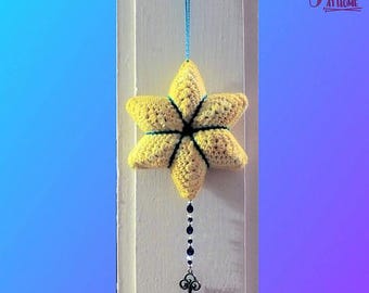 Crochet Holiday Star Wall Hanging Pattern PDF - Intermediate - Seamed, Round, Motifs, Beads, Embroidery