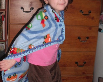 Super Me Child's Blanket Cape, Polar Fleece with Crochet Edging