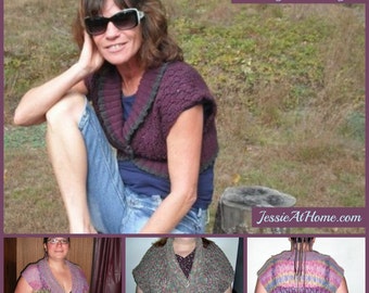 Angela Lacey Knit Shrug Pattern, Ribbed Circle Shrug, sizes XS to 5X