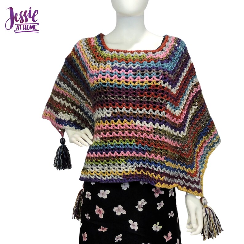 Download Square Poncho Crochet Pattern Handkerchief Hem Penny Poncho | Etsy