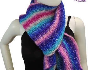 Striped Cake Scarf - Knit PATTERN PDF ONLY