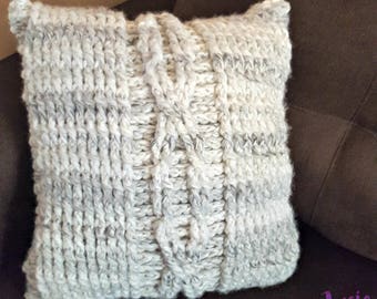 Giant Crochet Cable Pillow - Crochet PATTERN PDF ONLY