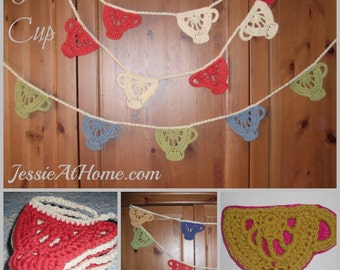 Tea Cup Applique/ Bunting Crochet Pattern