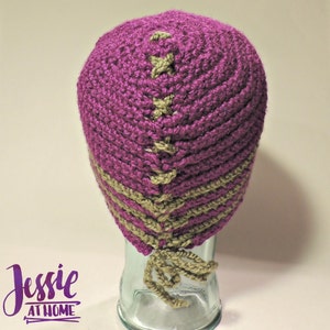 Laced Stripes Crochet Hat PATTERN PDF ONLY image 1