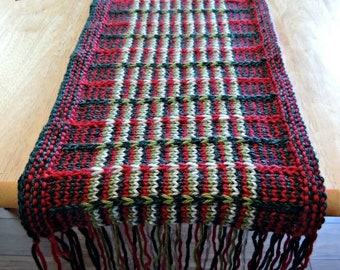 Christmas Slip Stitch Table Runner - Knit PATTERN PDF ONLY