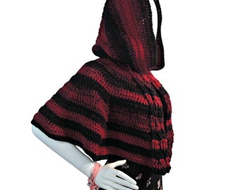 Hooded Cabled Cape - Crochet PATTERN PDF ONLY