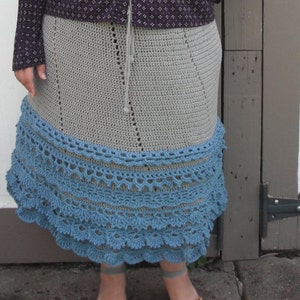 Rachel Crochet Pattern a flared crochet skirt with lace ruffled bottom image 4