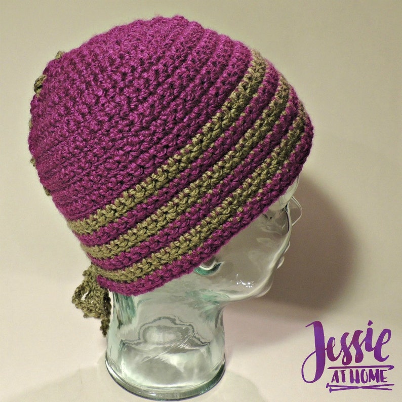 Laced Stripes Crochet Hat PATTERN PDF ONLY image 4